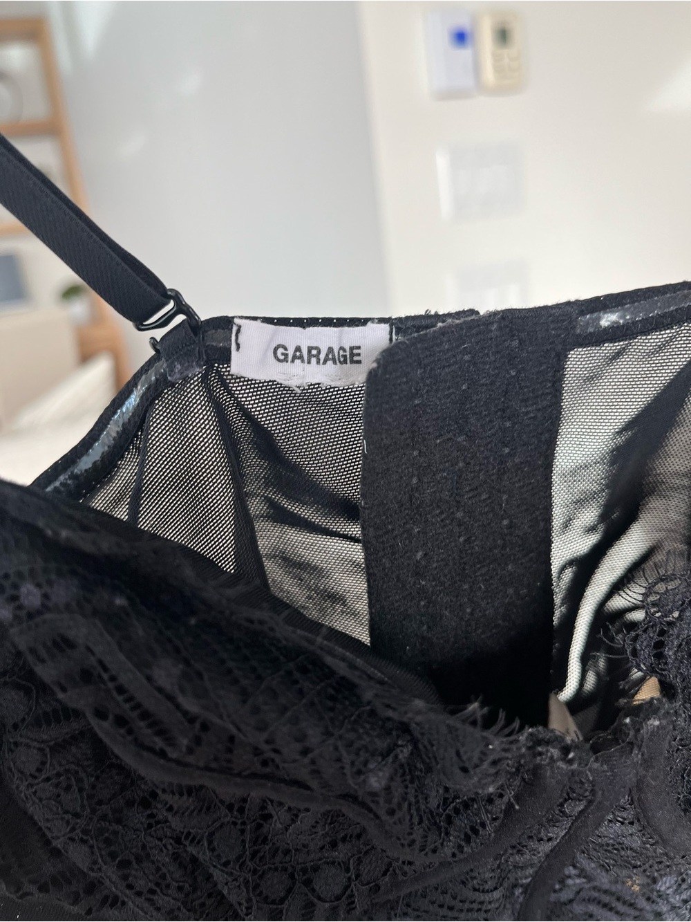 Garage Black Lace Corset-Style Bodysuit - Picture 3 of 3